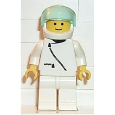 zip016 Jacket with Zipper - White, White Legs, White Helmet, Trans-Light Blue Visor 